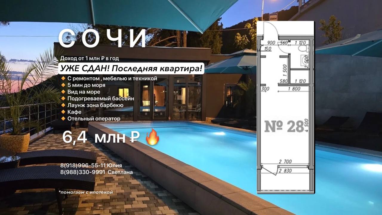 Продажа квартиры в Сочи у моря - частное объявление в Сочи