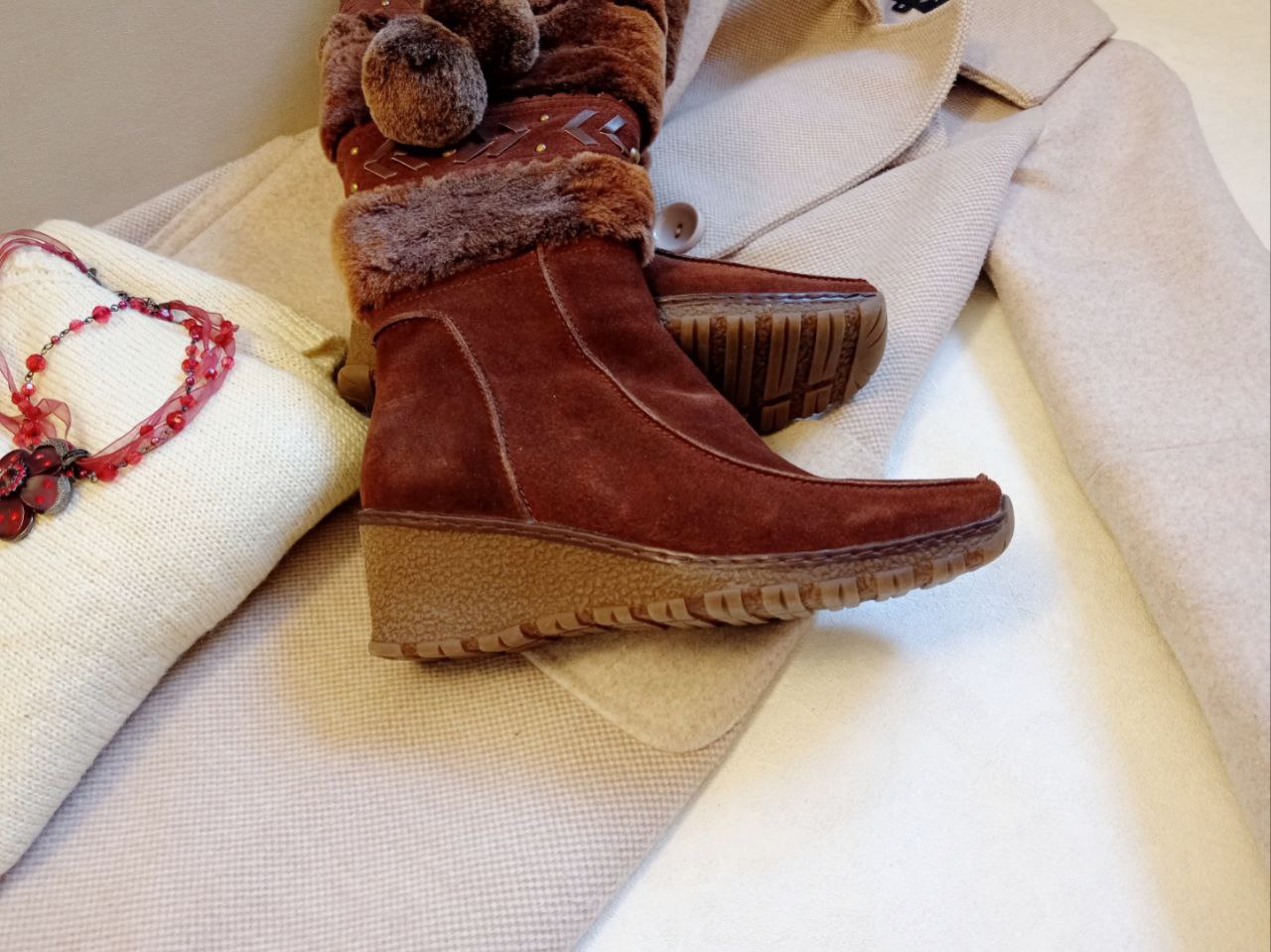 Сапоги зимние женские замшевые с мехом - Одежда в Нижний Новгород - фото 3