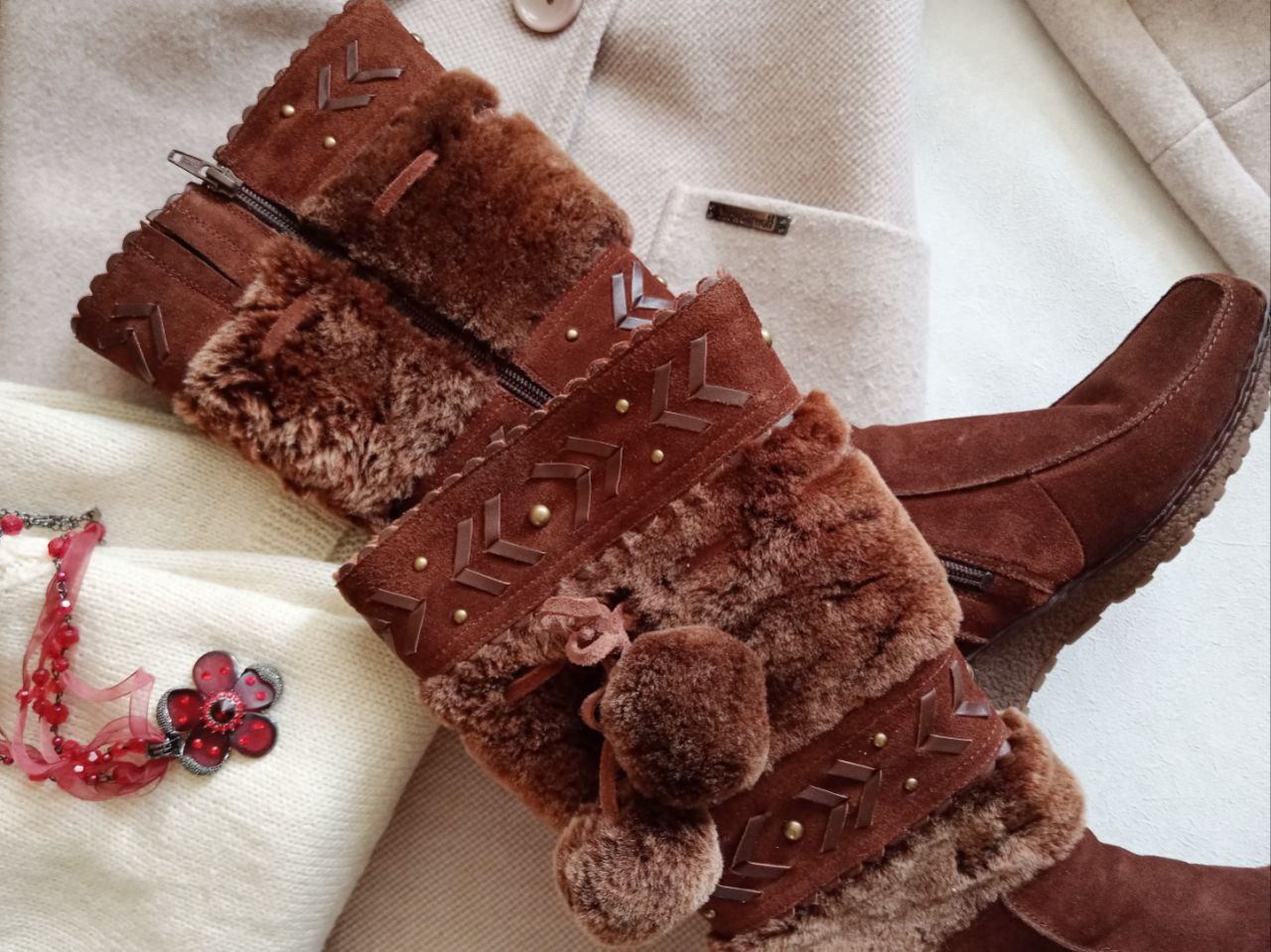 Сапоги зимние женские замшевые с мехом - Одежда в Нижний Новгород - фото 4