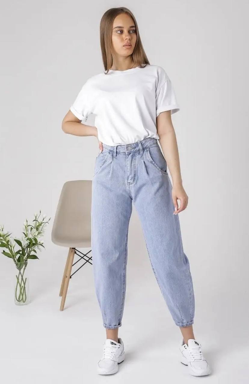 Джинсы бананы с высокой посадкой укороченные - Одежда в Москва - фото 2