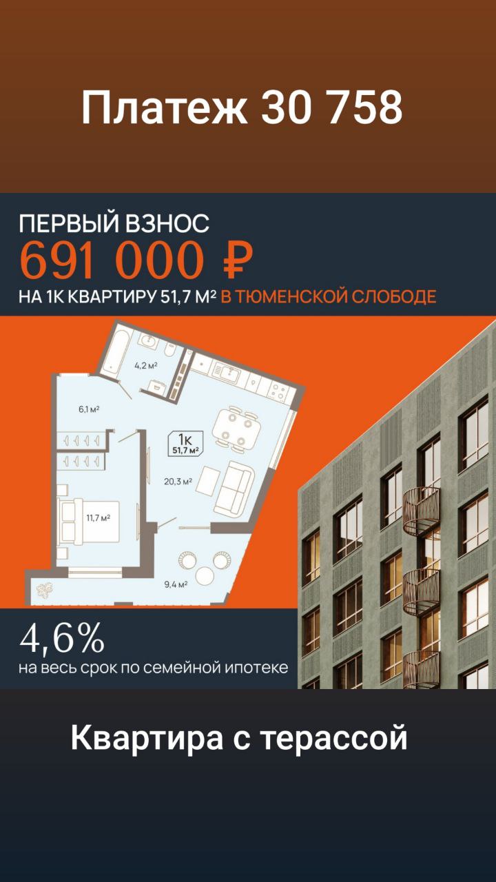 Квартира со своей терассой в Тюмени - Недвижимость в Тюмень