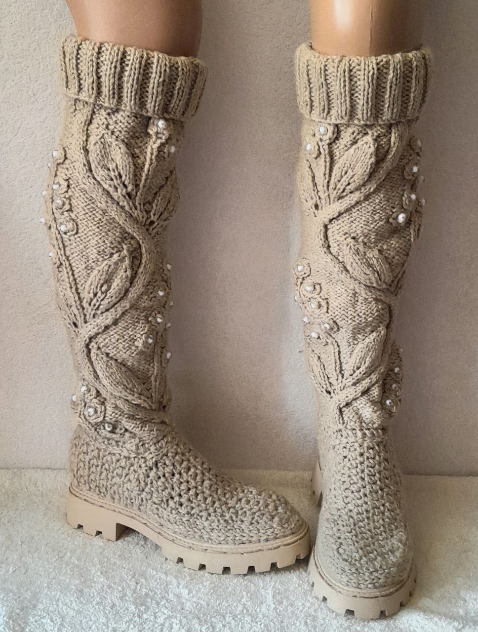 Рукавички Норковые Вязаные зимние Сапожки - Одежда в Ижевск - фото 2