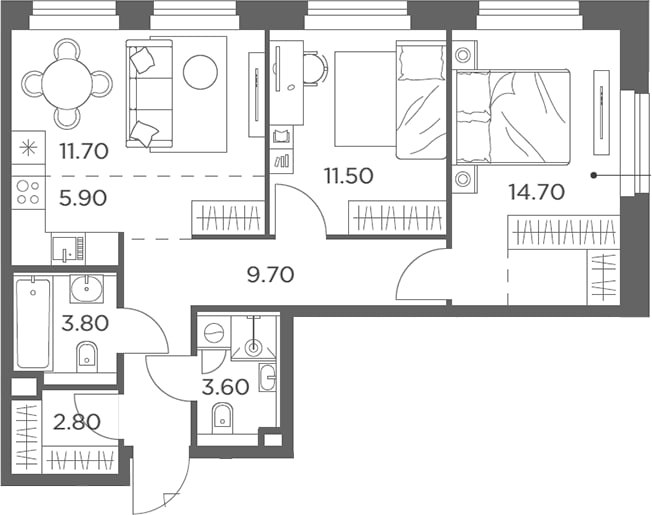 Продажа 3-комнатной квартиры 63,7 м² - Недвижимость в Люберцы
