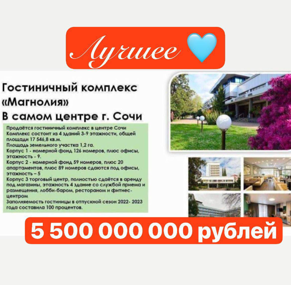 Продажа гостиничного комплекса Сочи-Магнолия - частное объявление в Сочи