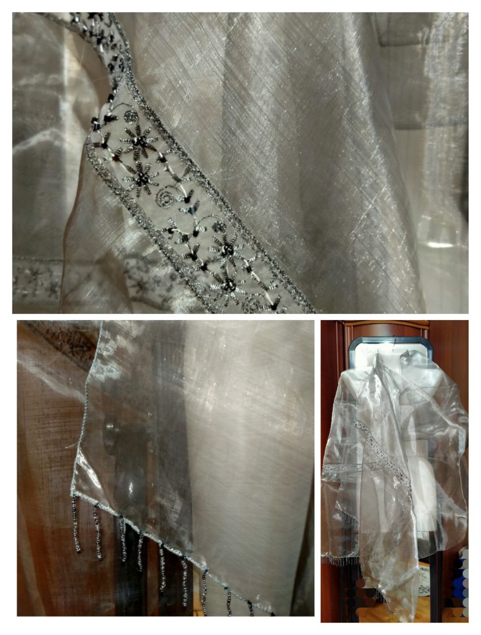 Палантин из органзы с кистями из бисера - частное объявление в Чита