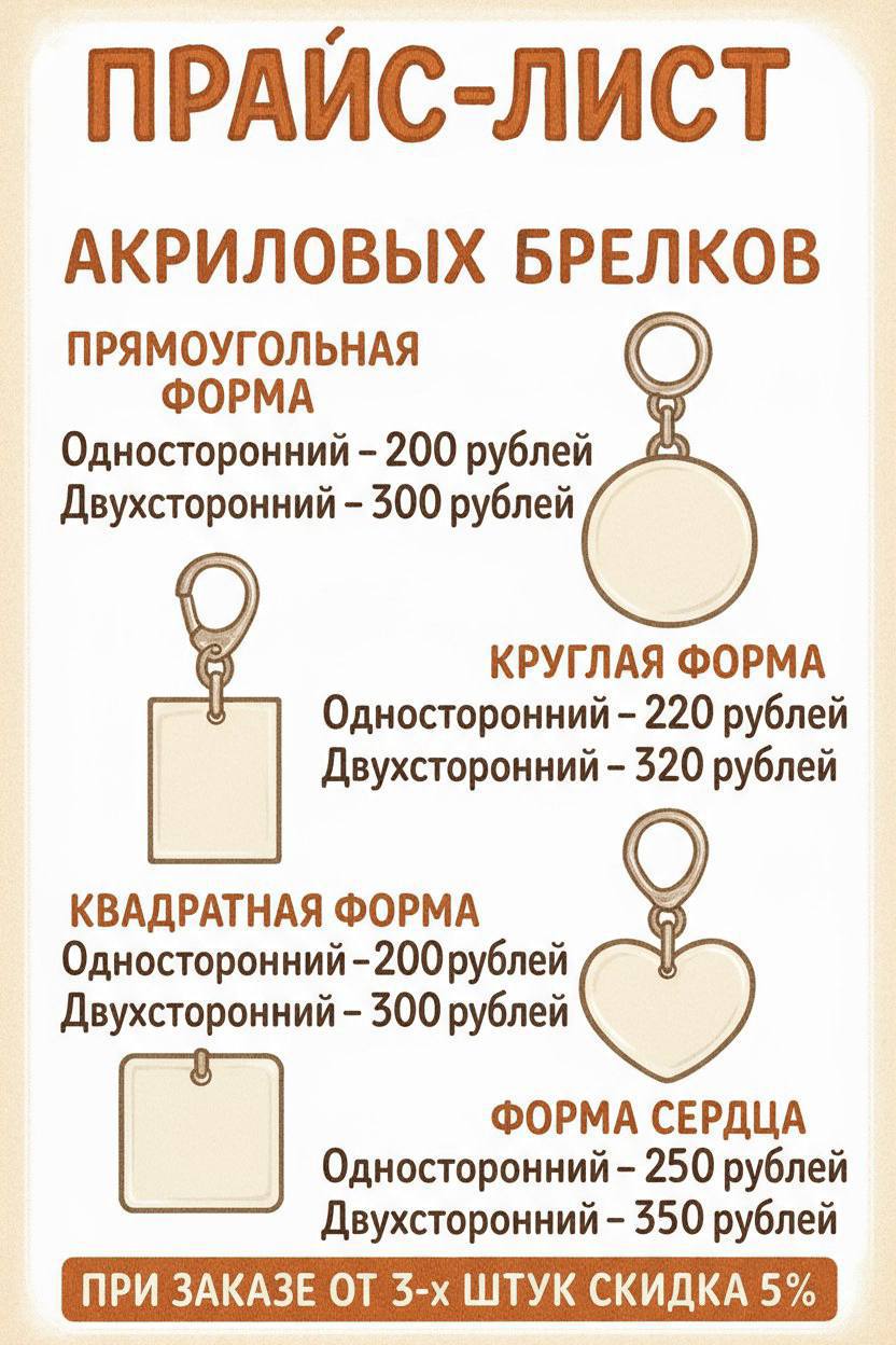Акриловые брелки с вашим дизайном - Хобби и отдых в Чита - фото 3