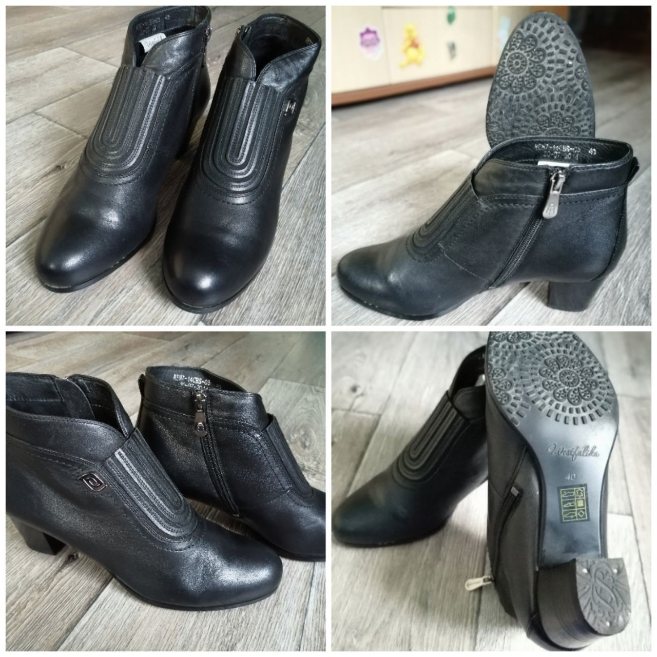 Кожаные демисезонные ботинки размер 40 - Одежда в Владивосток