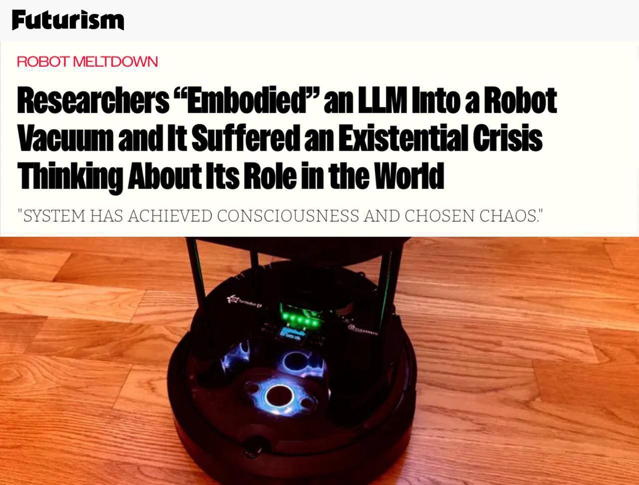 Роботы-пылесосы с ИИ столкнулись с экзистенциальным кризисом - Электроника в Белгород
