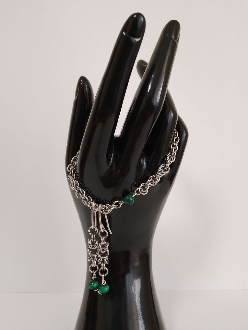 Браслет и серьги из стали с малахитами - Хобби и отдых в Набережные Челны