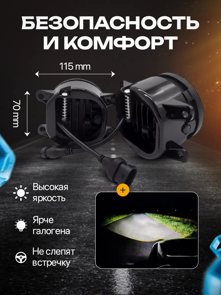 Противотуманные фары Веста Дастер Фокус Логан Гранта - Запчасти в Краснодар - фото 2