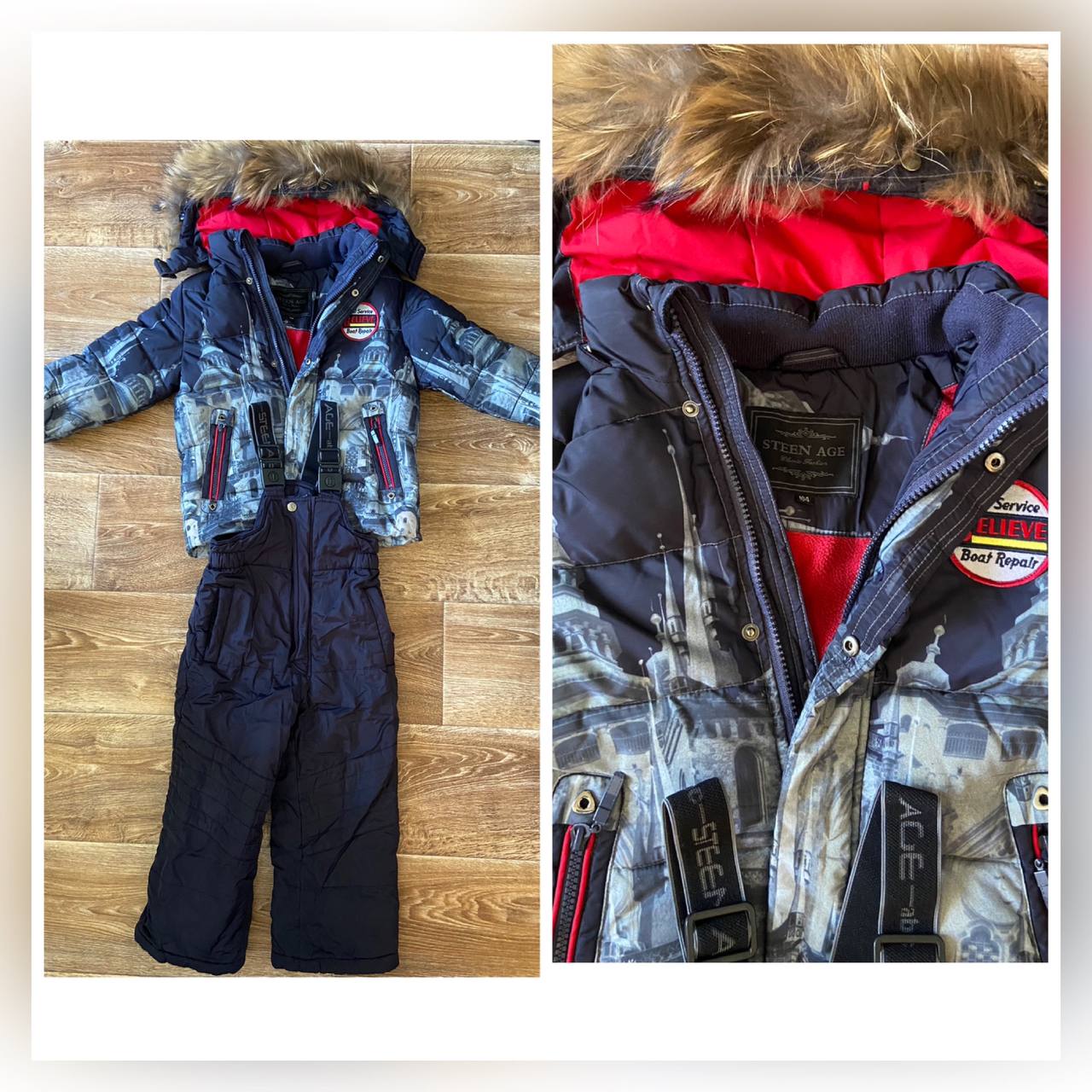 Куртка зимняя с натуральным мехом и полукомбинезон Steen age - Одежда в Подольск