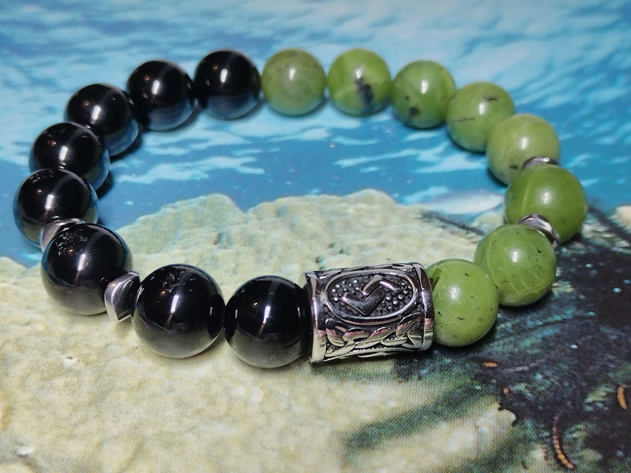 Браслет-талисман из Нефрита, Черного Агата и Руны Йера - Хобби и отдых в Владивосток