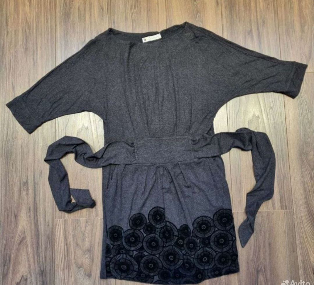 Трикотажное платье с бархатным орнаментом - Одежда в Москва - фото 2