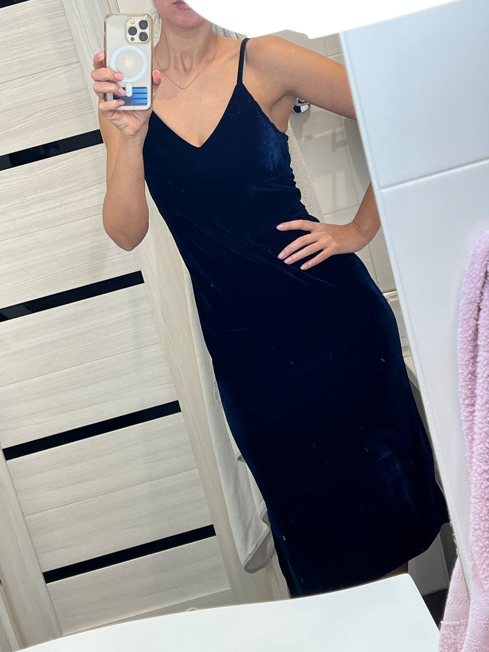 Платье комбинация бархатное синее - частное объявление в Калининград