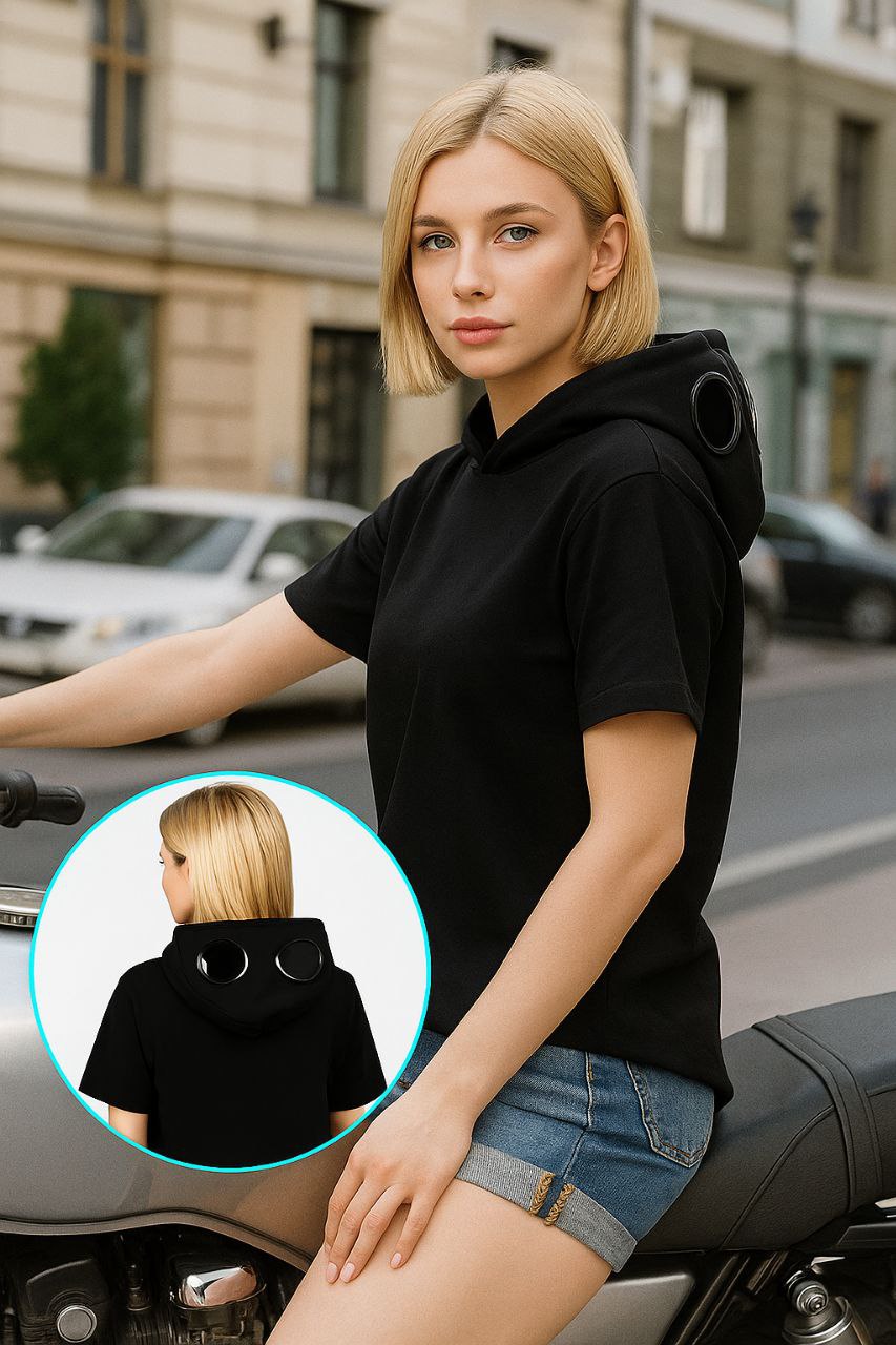 Стильная футболка с капюшоном и очками - Одежда в Воронеж