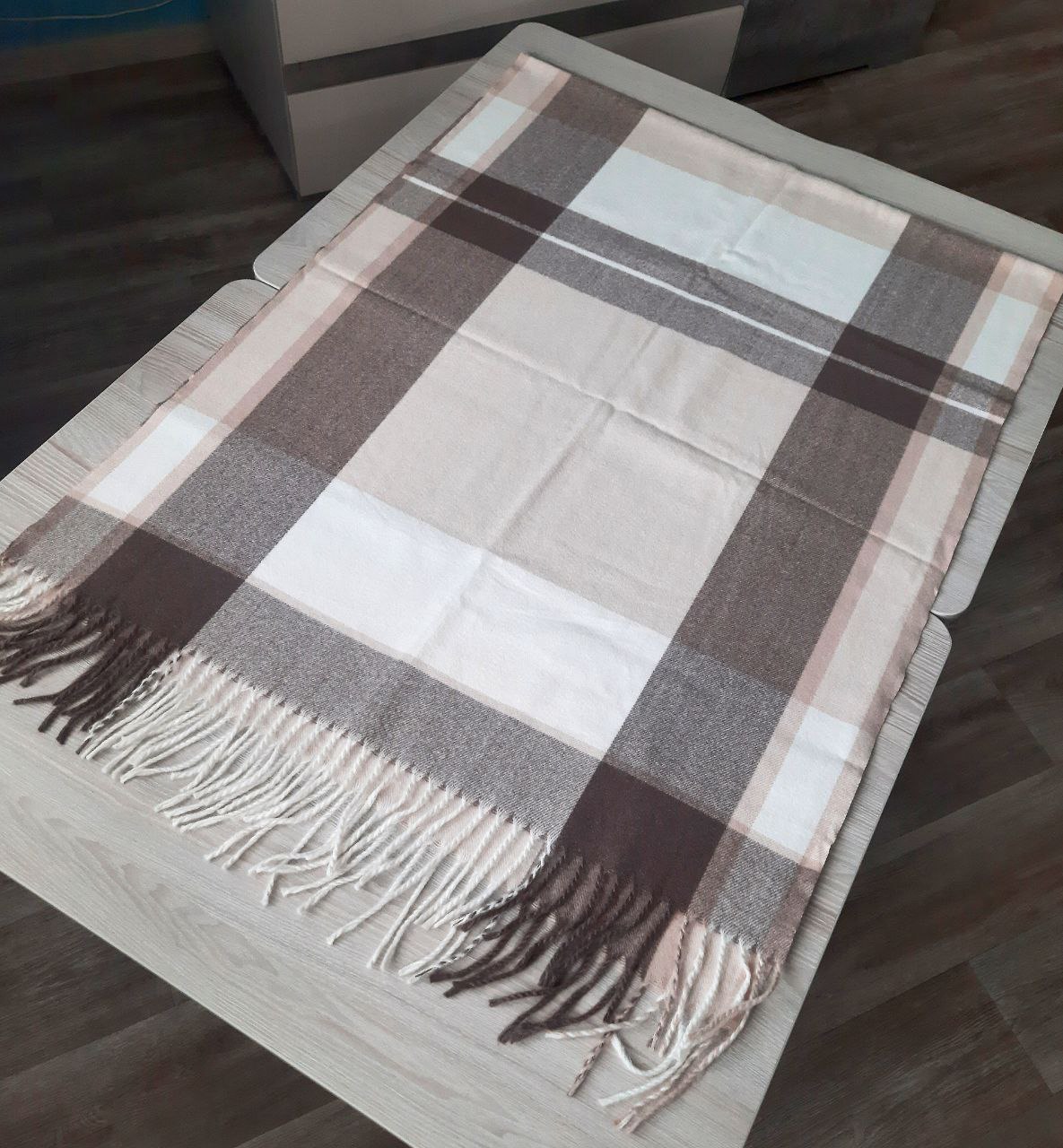 Палантин в клетку Бежевые тона - Одежда в Томск - фото 4