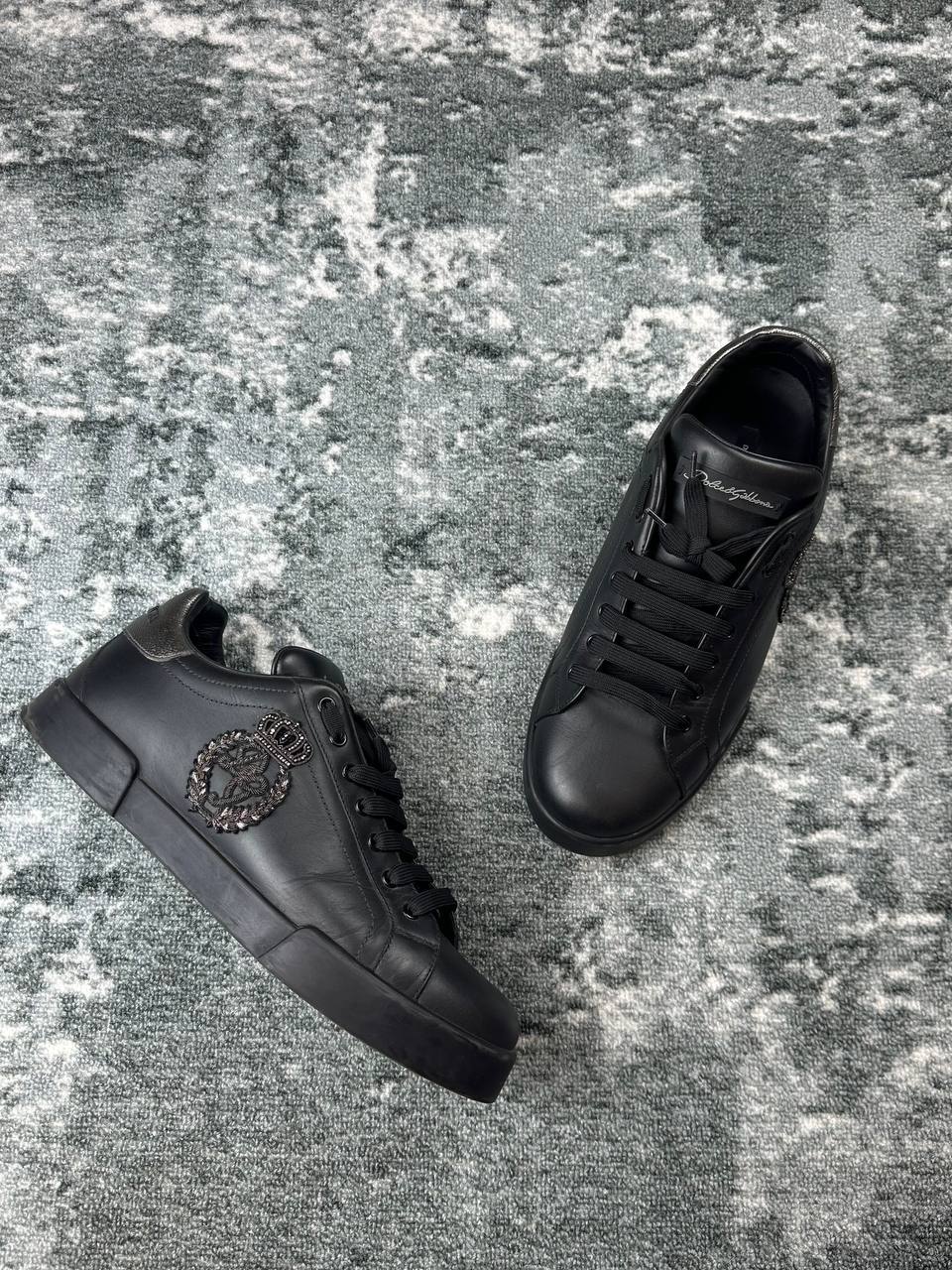 Dolce & Gabbana Black Leather Portofino Crown Patch - Одежда в Архангельск - фото 3