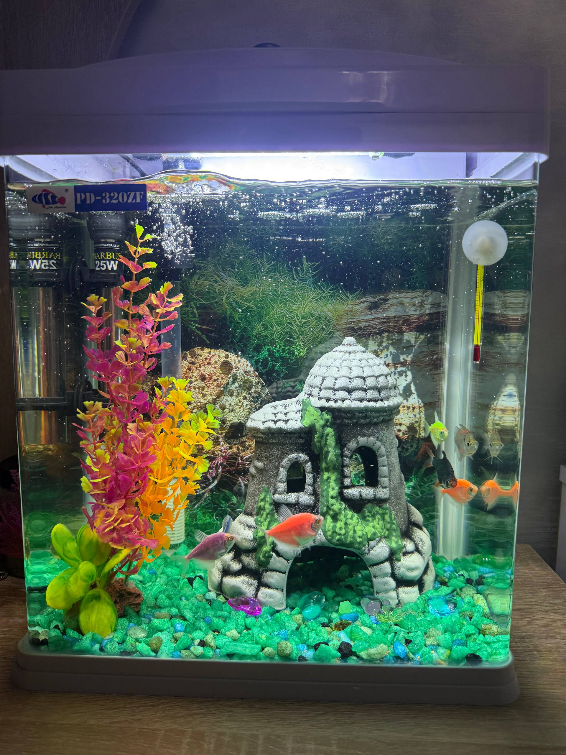 Продам аквариум 28 л с рыбками и декором - Животные в Краснодар