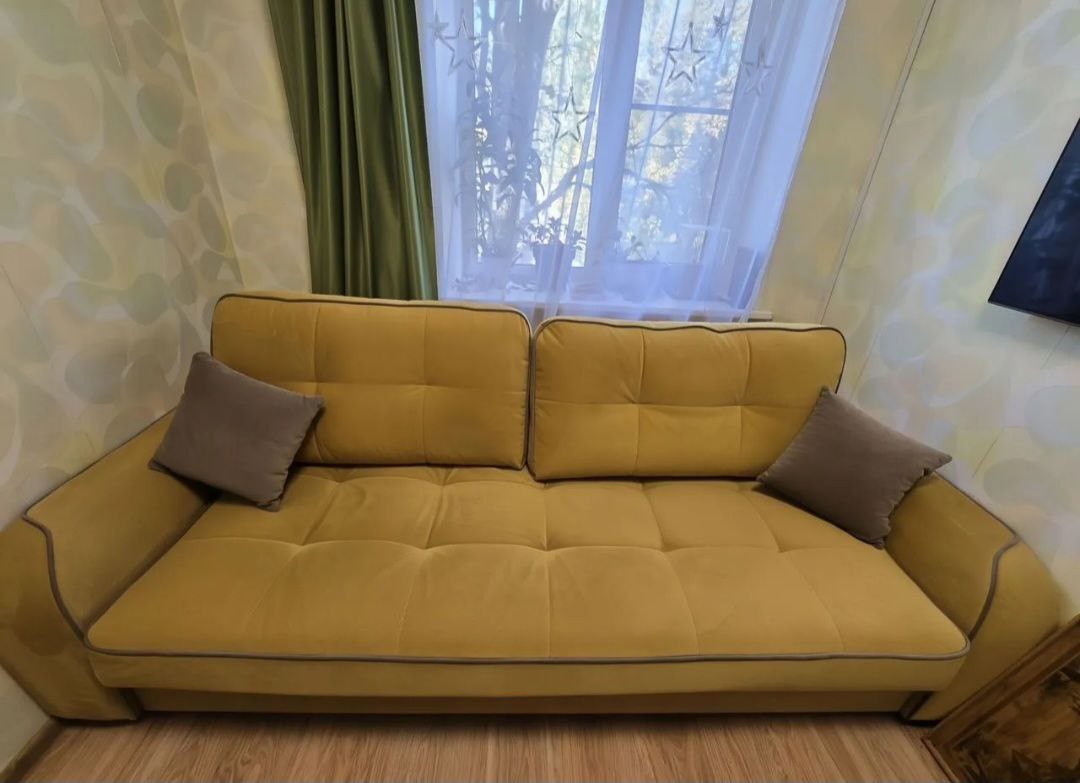 Стильный раскладной диван желтого цвета - частное объявление в Химки
