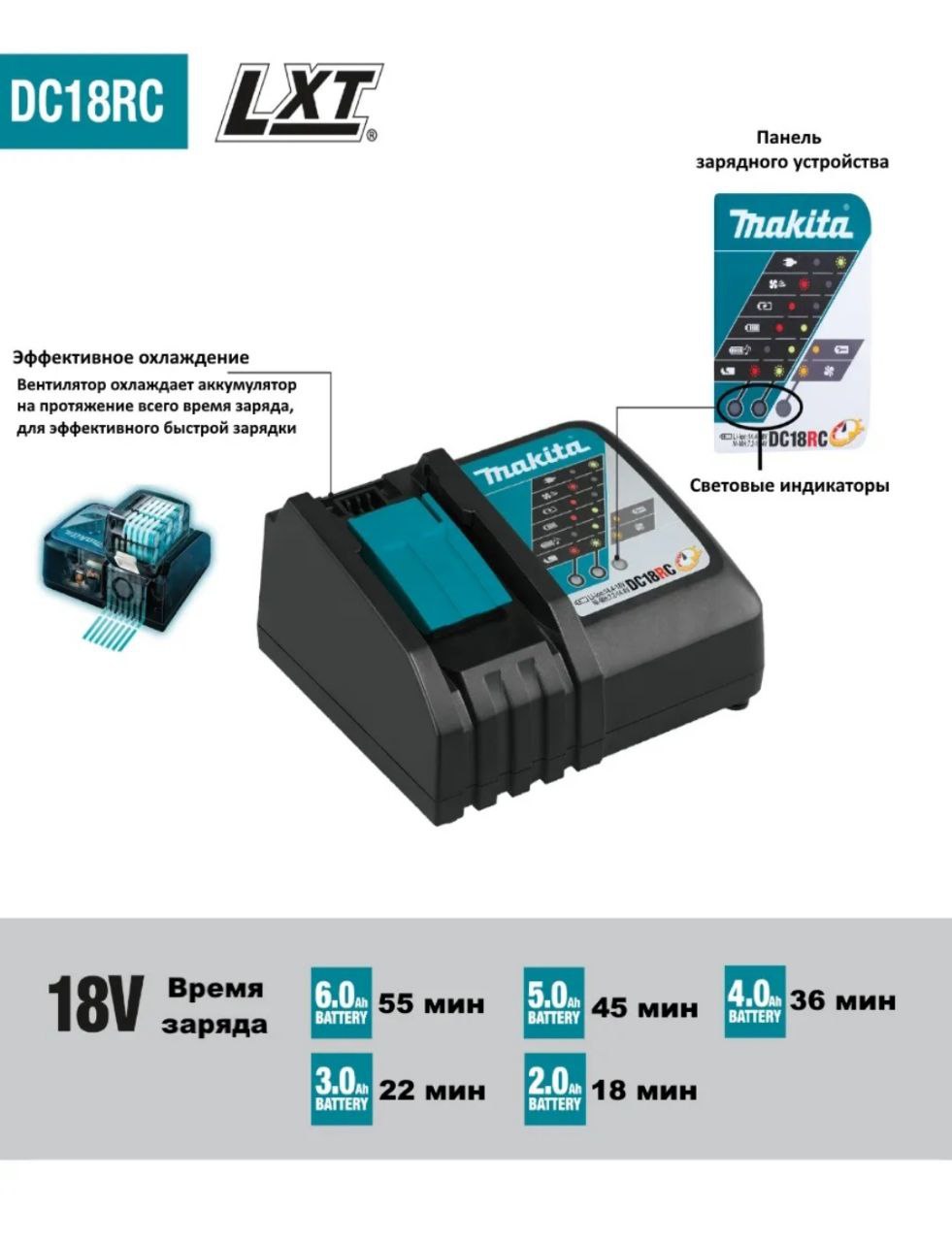 Быстрое зарядное устройство Makita оригинал DC18RC LXT - частное объявление в Новороссийск