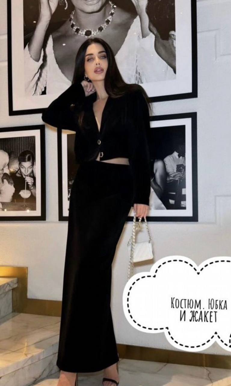 Новый бархатный костюм с юбкой - Одежда в Новороссийск - фото 4