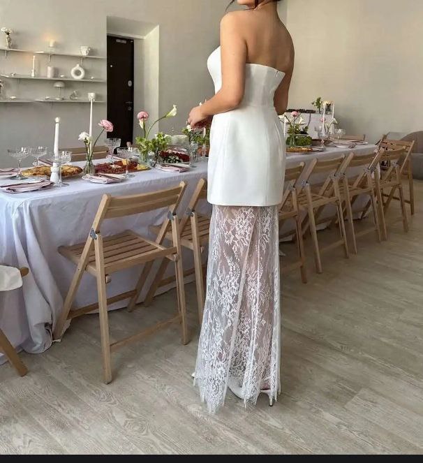 Платье новое 2 в 1 белого цвета размер М - Одежда в Чебоксары