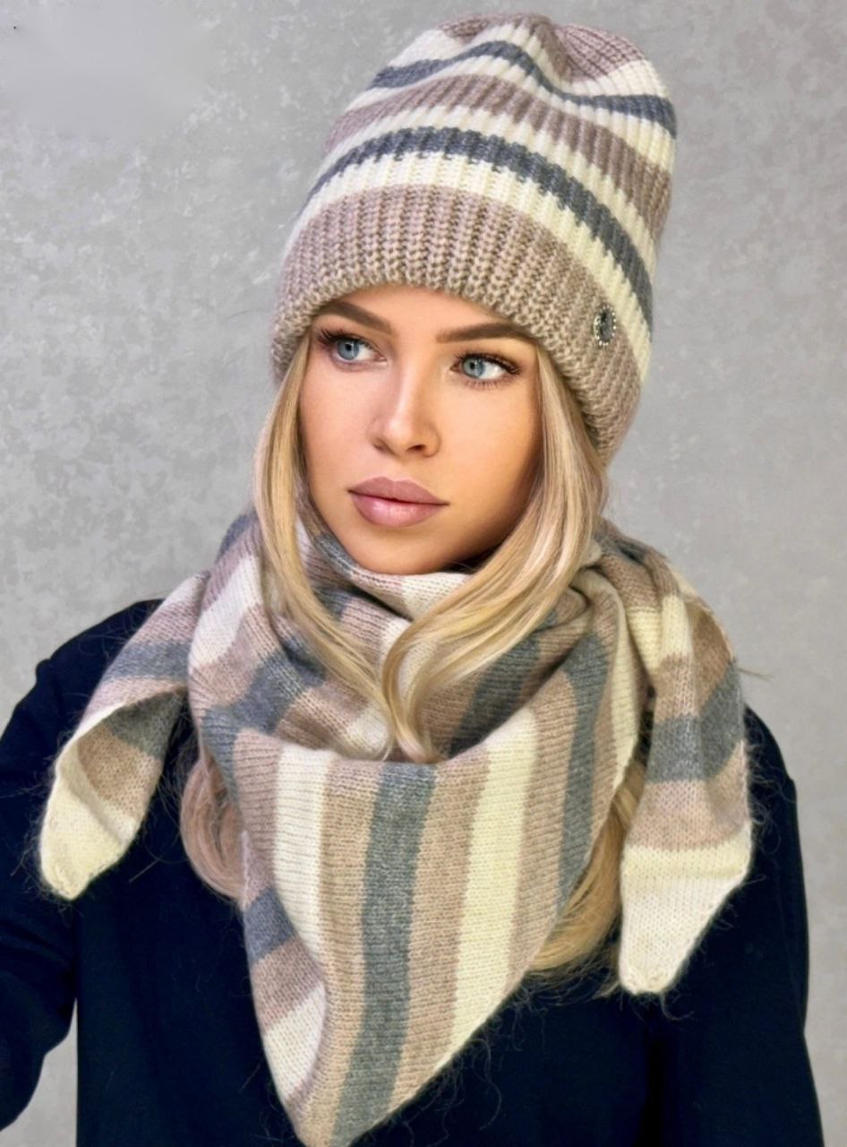 Комплект двойка шапка с платком - Одежда в Чебоксары - фото 3