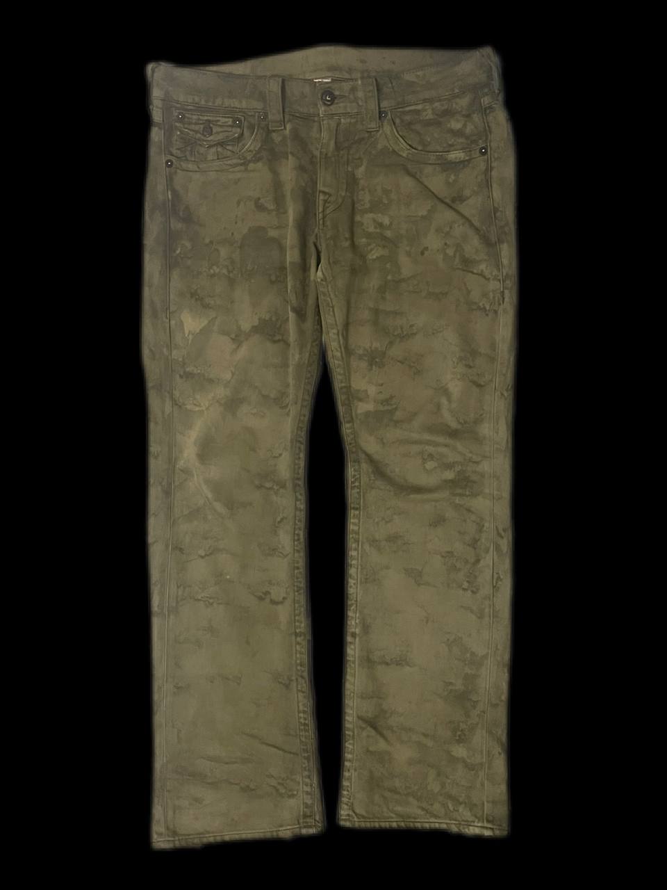 True Religion Olive Distressed Jeans - Одежда в Астрахань - фото 2
