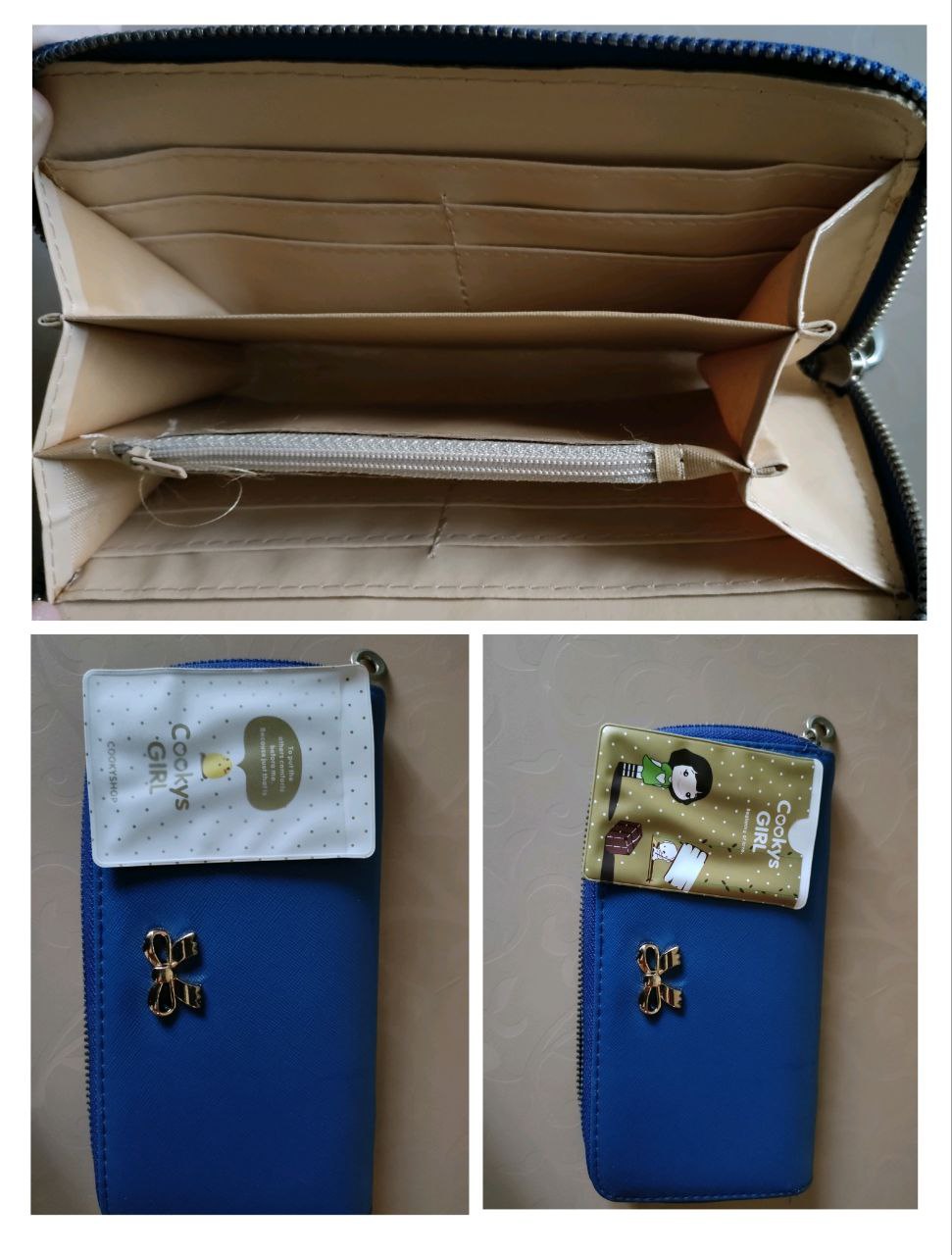 Женский кошелек синего цвета с визитницей - Одежда в Саратов