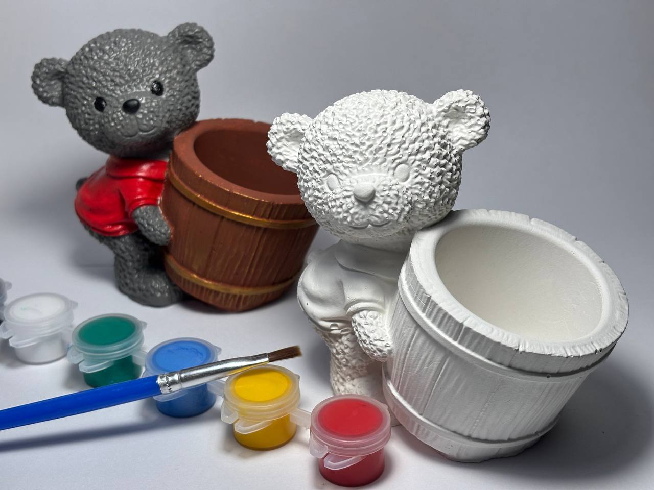 Кашпо из гипса «Медвежонок» для росписи - Хобби и отдых в Самара - фото 2