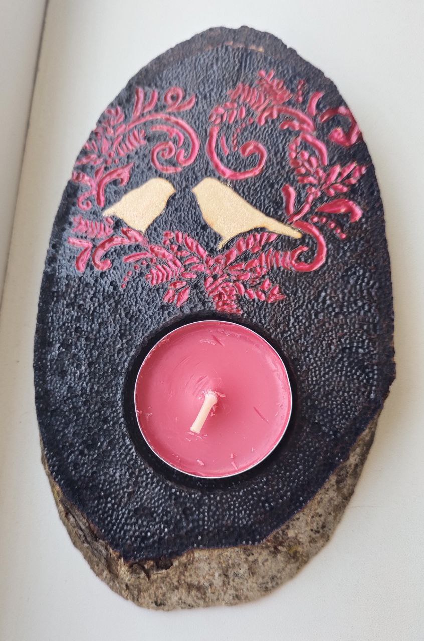 Подсвечники со свечой на спиле дерева - Для дома и дачи в Новороссийск