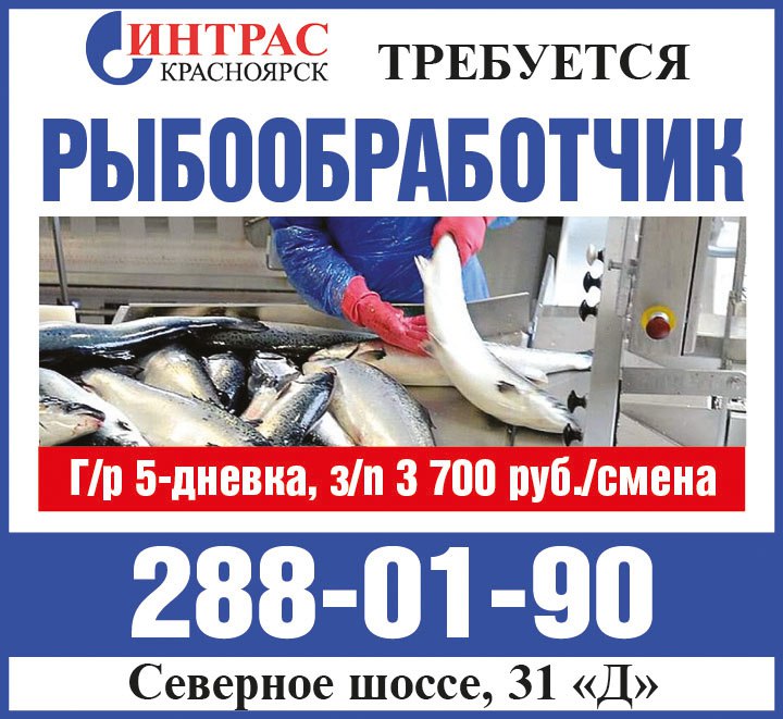 Требуется рыбообработчик - Работа в Красноярск