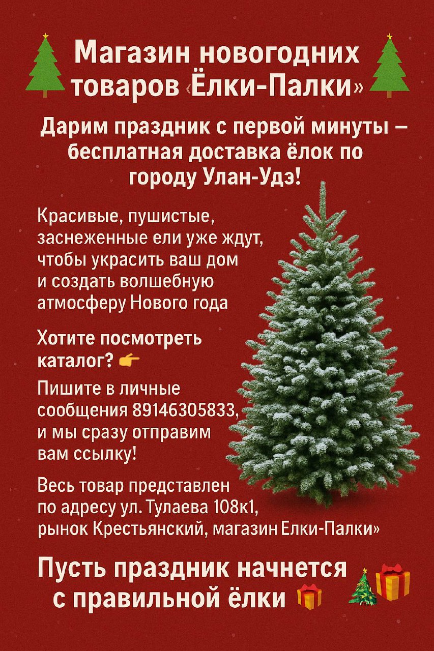 Магазин новогодних товаров «Ёлки-Палки» - частное объявление в Улан-Удэ