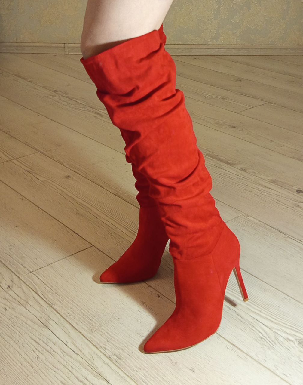 Ботфорты алые размер 40 - частное объявление в Люберцы