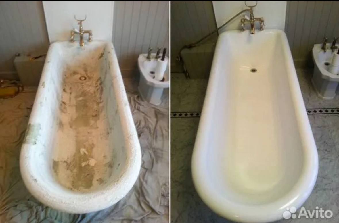 Реставрация эмали ванн жидким акрилом - Услуги в Москва